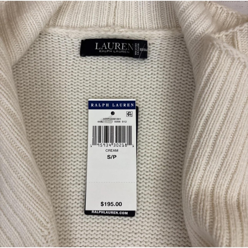 Ralph Lauren Womens Cardigan Sweater Open Front Fair Isle Shawl Collar S NWT - Picture 2 of 9